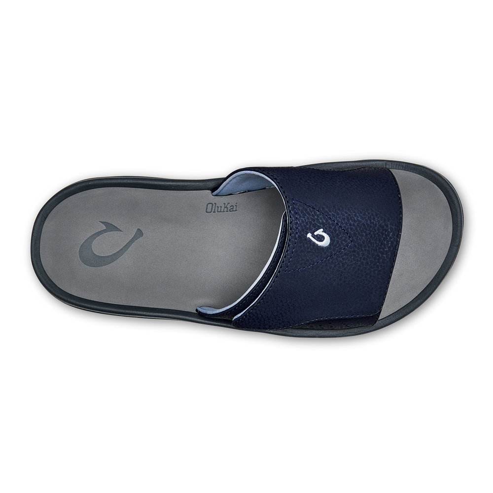 OluKai Nalu Slide - Trench Blue / Charcoal | Men's Sandals | Men OluKai discount