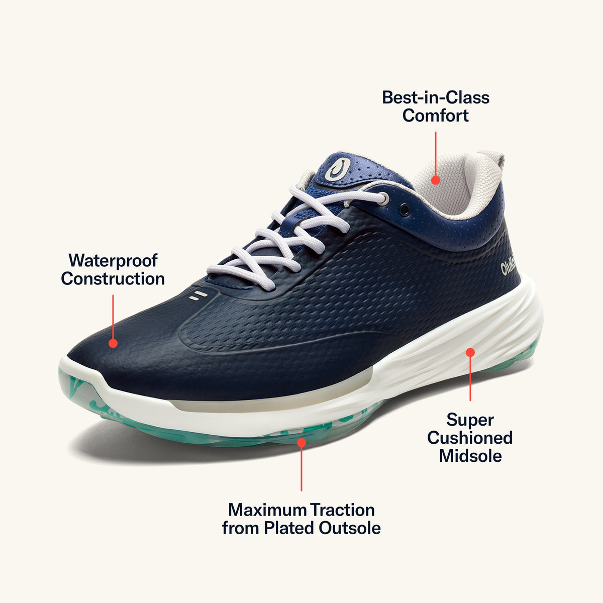 Mākena Men’s Waterproof Golf Shoes - Mood Indigo | Men OluKai online