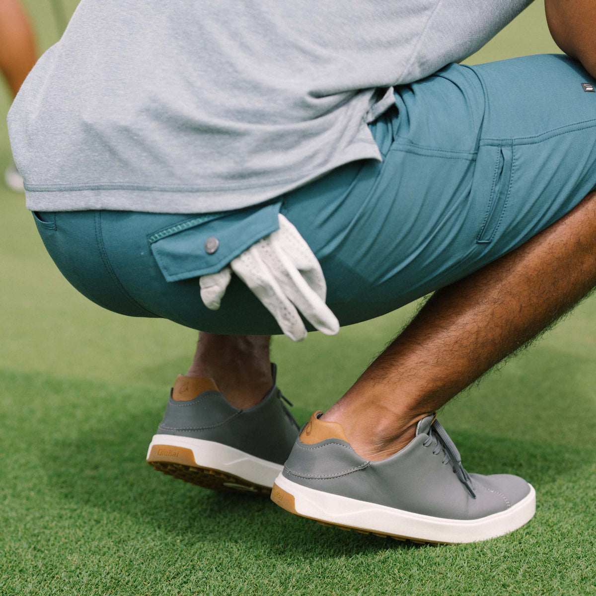 Wai‘alae Men’s Waterproof Leather Golf Shoes - Stone | Men OluKai discount