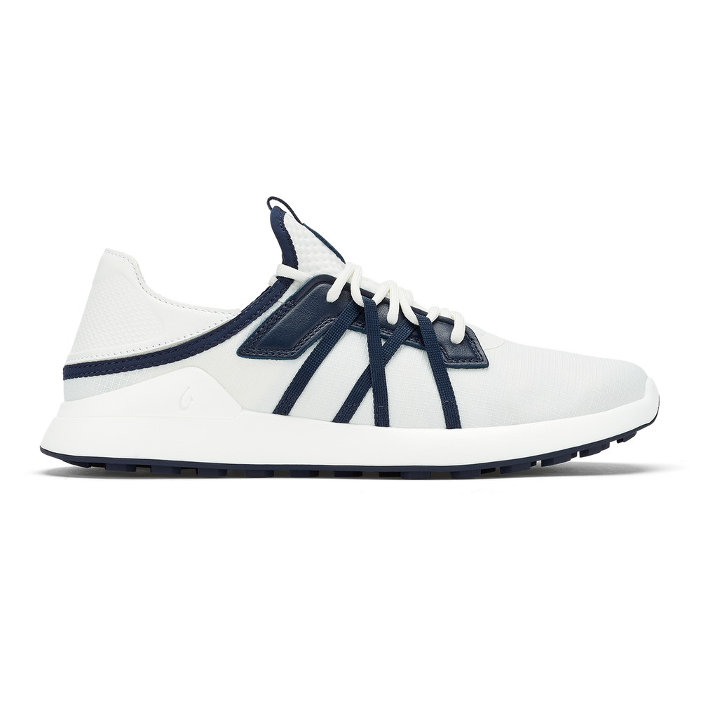 Manele Men’s Breathable Golf Shoes - Bright White / Mood Indigo | Men OluKai on sale