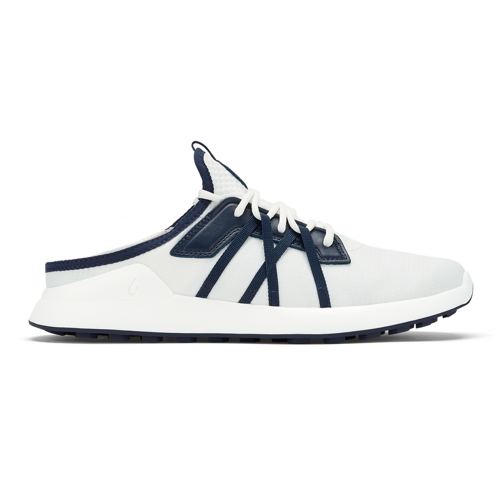 Manele Men’s Breathable Golf Shoes - Bright White / Mood Indigo | Men OluKai on sale