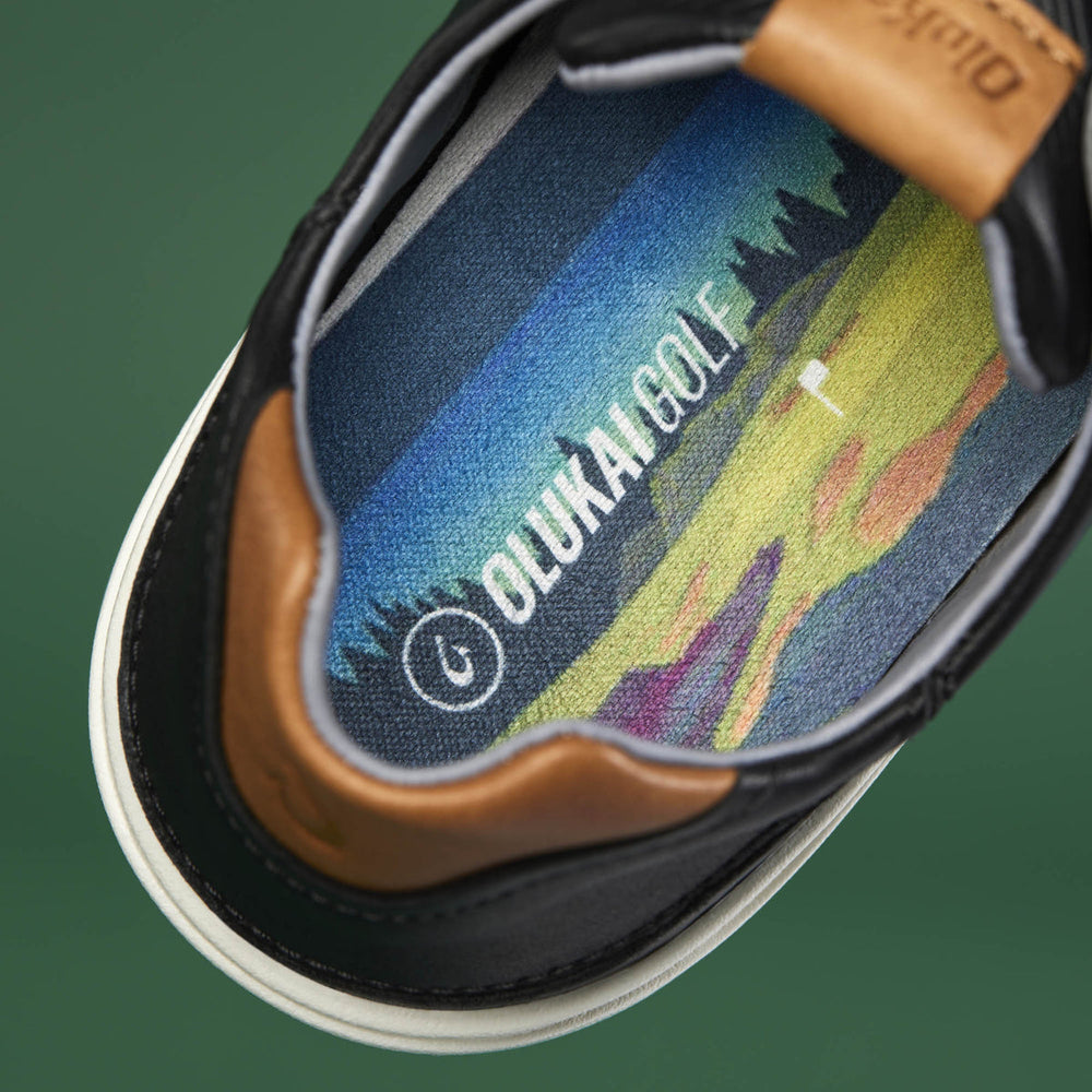 Wai‘alae Men’s Waterproof Leather Golf Shoes - Black | Men OluKai online