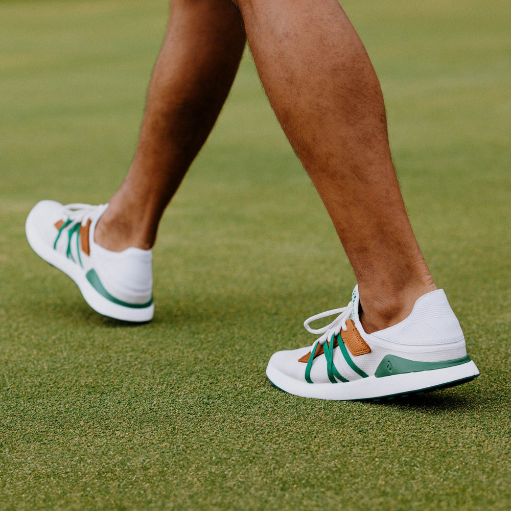 Manele Men’s Breathable Golf Shoes - White / Bamboo | Men OluKai discount
