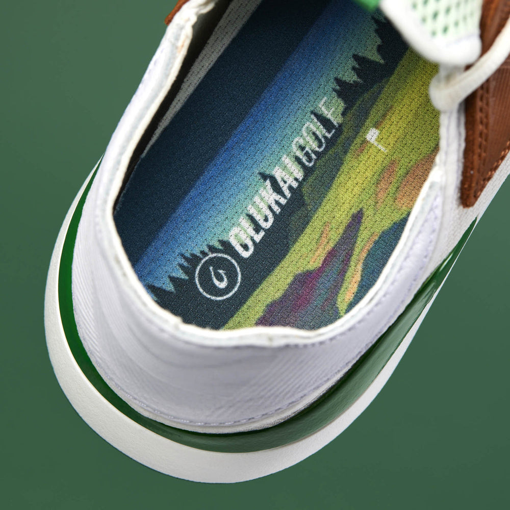 Manele Men’s Breathable Golf Shoes - White / Bamboo | Men OluKai discount