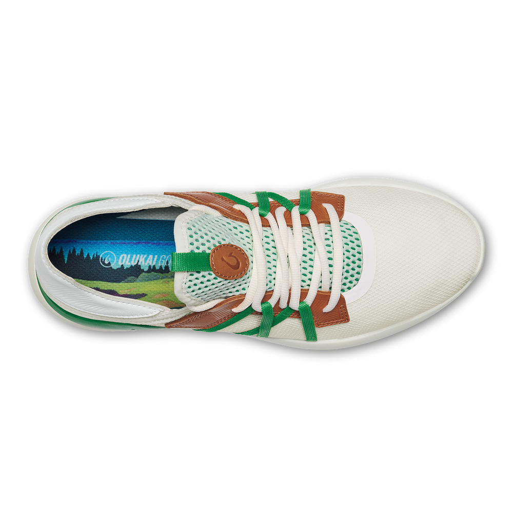 Manele Men’s Breathable Golf Shoes - White / Bamboo | Men OluKai discount