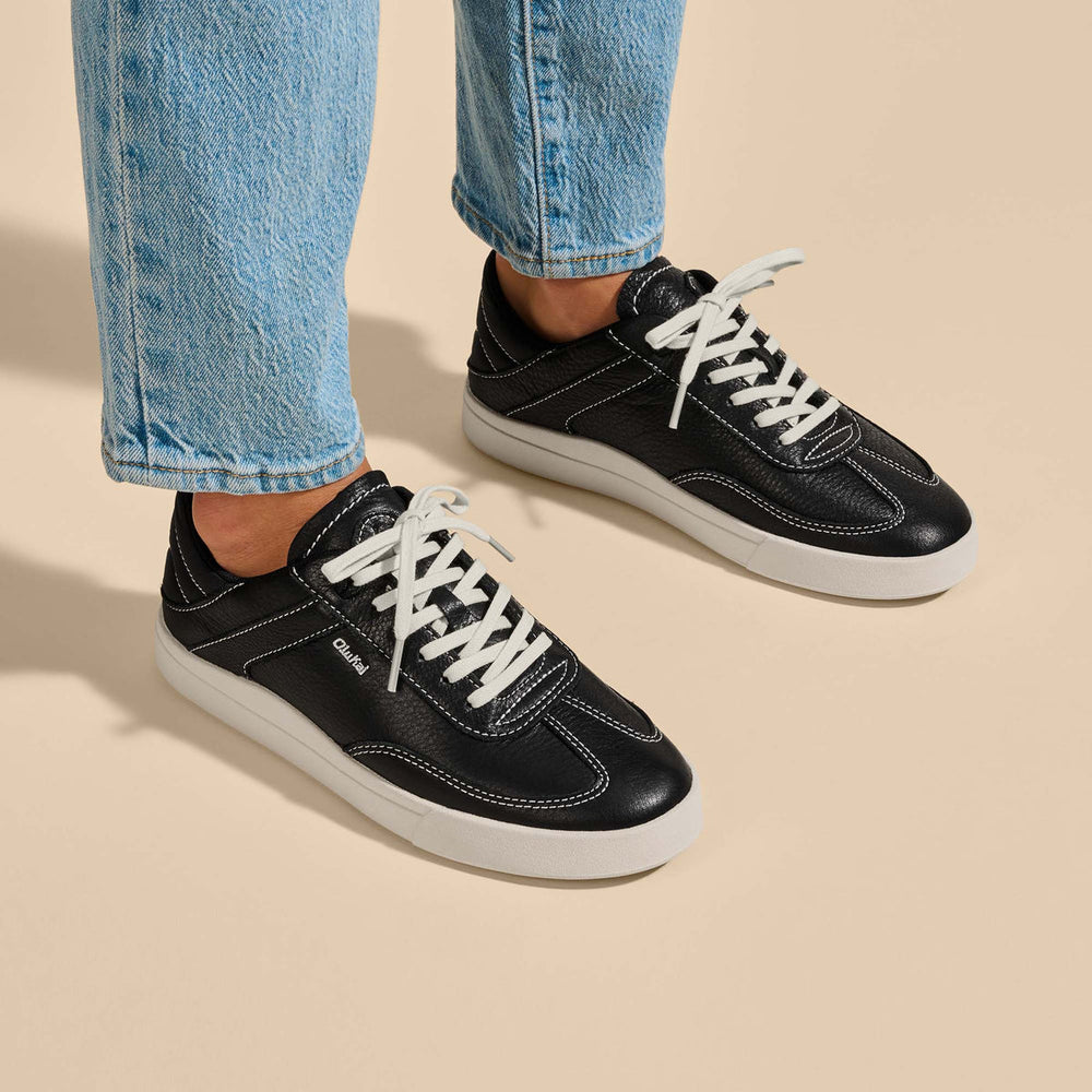 Hā‘upu Women’s Leather Sneakers - Onyx | Women OluKai for sale
