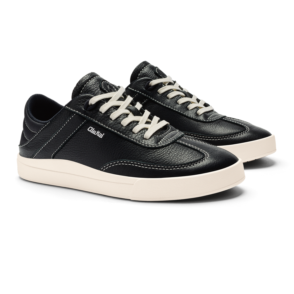 Hā‘upu Women’s Leather Sneakers - Onyx | Women OluKai for sale