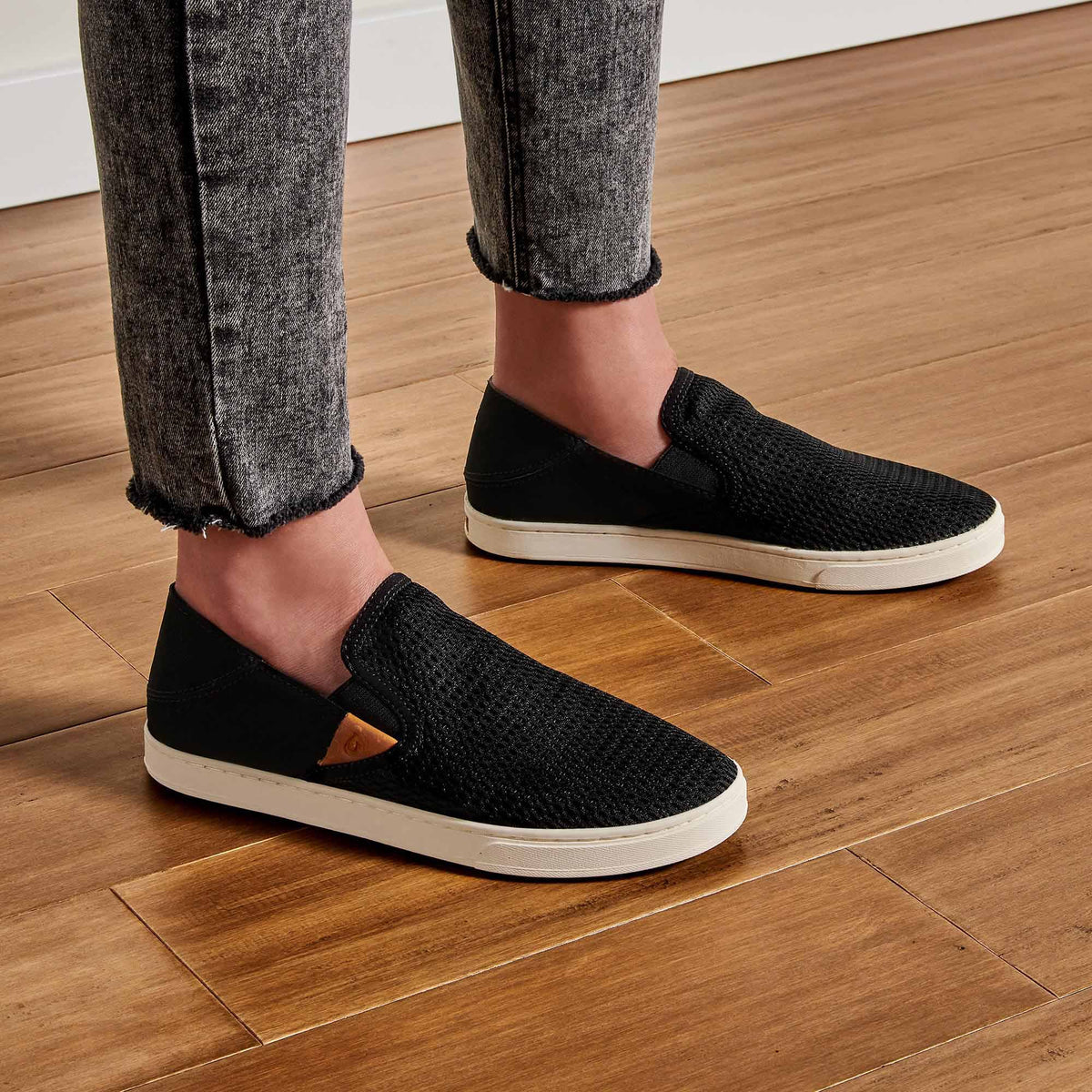 Pehuea Women's Breathable Slip-On Sneakers - Black | Women OluKai for sale