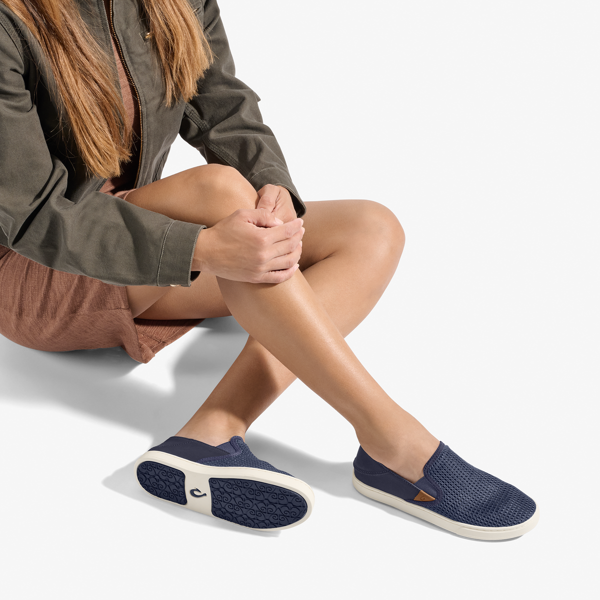 Pehuea Women's Breathable Slip-On Sneakers - Trench Blue | Women OluKai sale