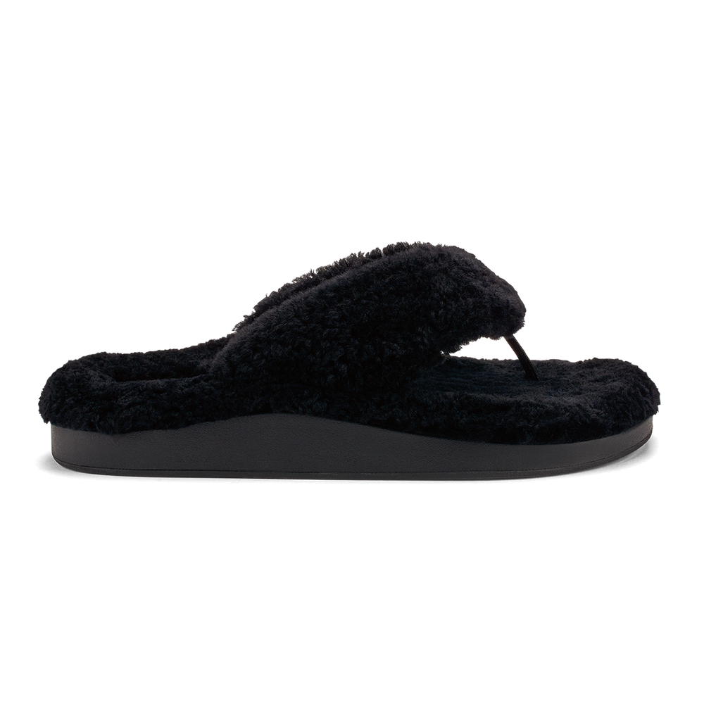 Kīpe'a Heu Women‘s Flip Flop Slippers - Black | Women OluKai sale