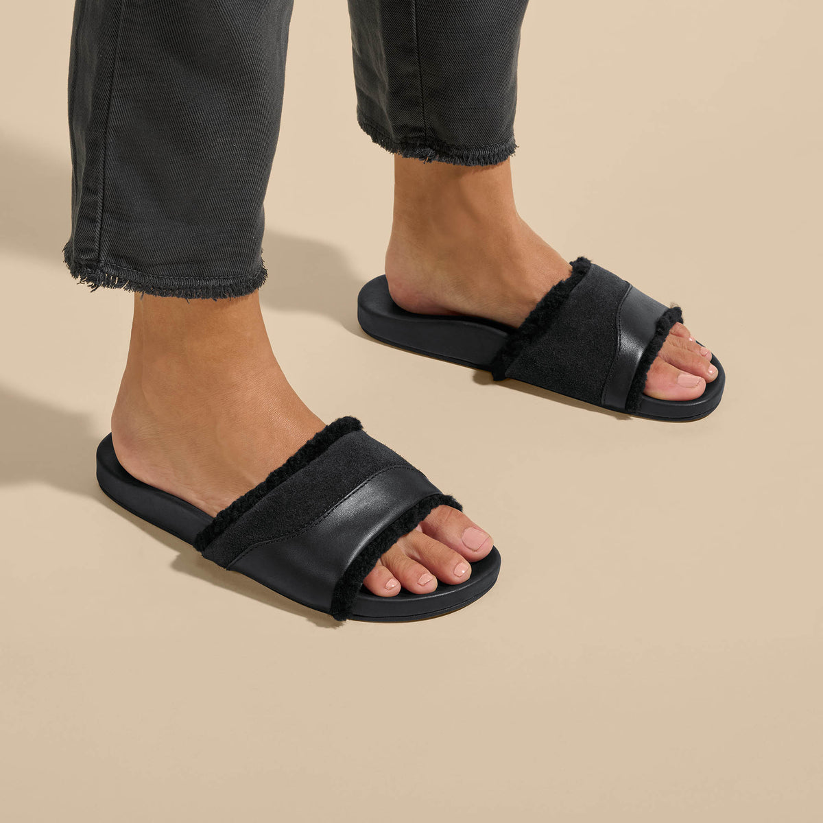 Hō‘ala Slide Women’s Slide Slipper Sandals - Black | Women OluKai for sale