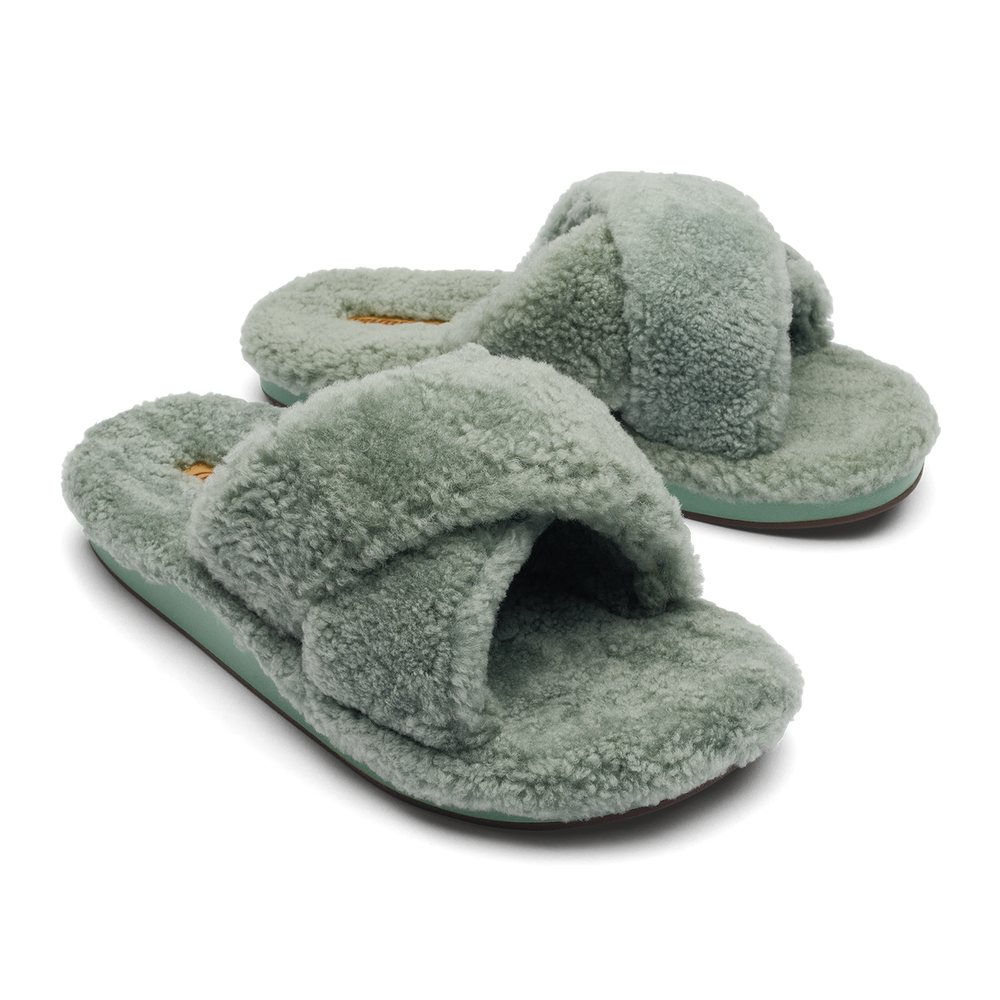 Hila Heu Women’s Slide Slipper Sandals - Muted Green | Women OluKai sale