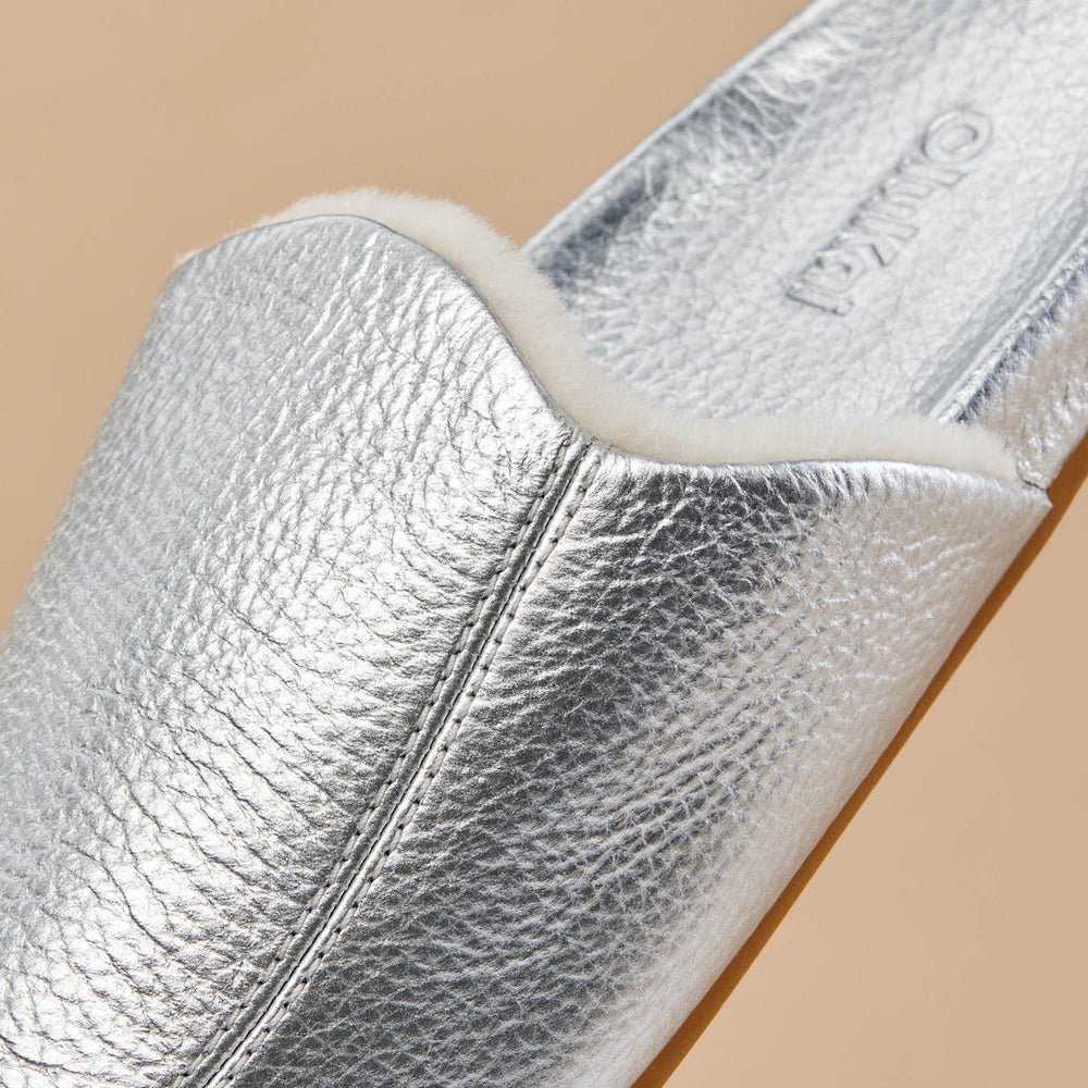 Kōnea Women’s Leather Slipper Mules - Silver | Women OluKai cheap
