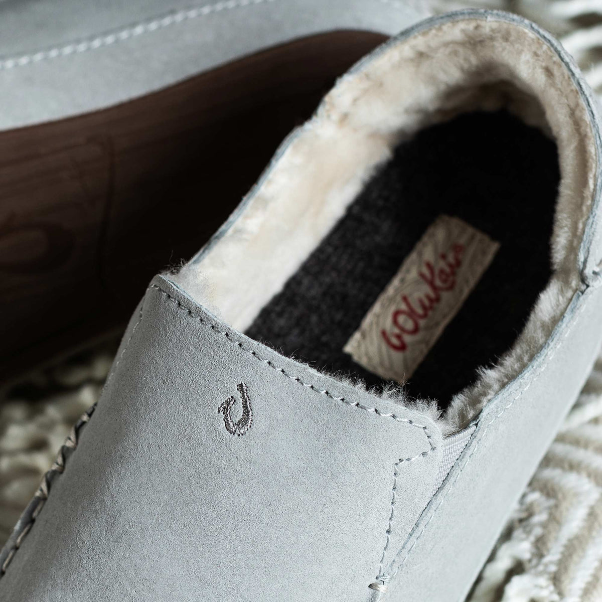 Nohea Women's Leather Slippers - Pale Grey | Women OluKai for sale
