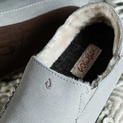 Nohea Women's Leather Slippers - Pale Grey | Women OluKai for sale