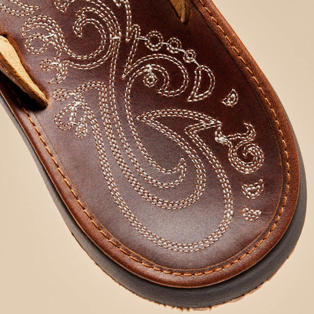 Paniolo Women’s Leather Beach Flip Flops - Natural | Women OluKai discount