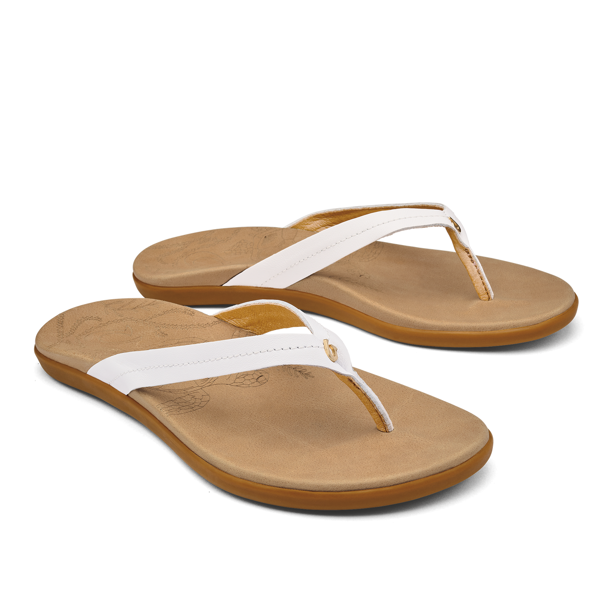 Honu Women’s Leather Sandals - Bright White / Golden Sand | Women OluKai for sale