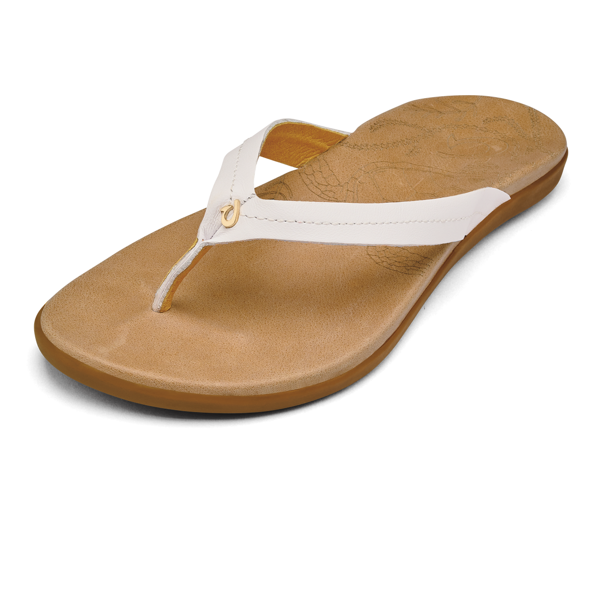 Honu Women’s Leather Sandals - Bright White / Golden Sand | Women OluKai for sale