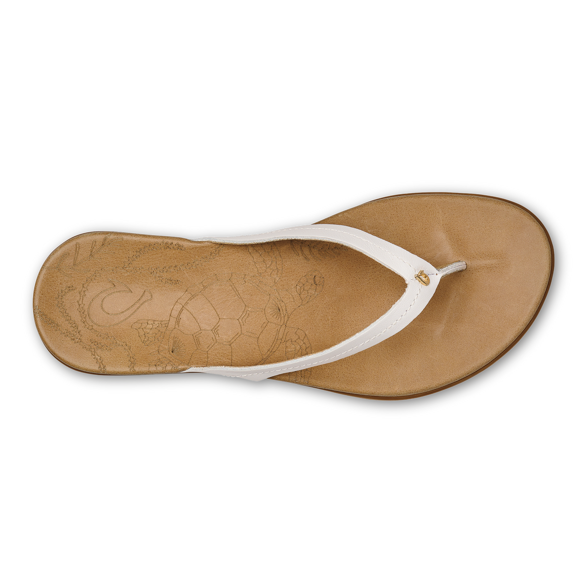 Honu Women’s Leather Sandals - Bright White / Golden Sand | Women OluKai for sale