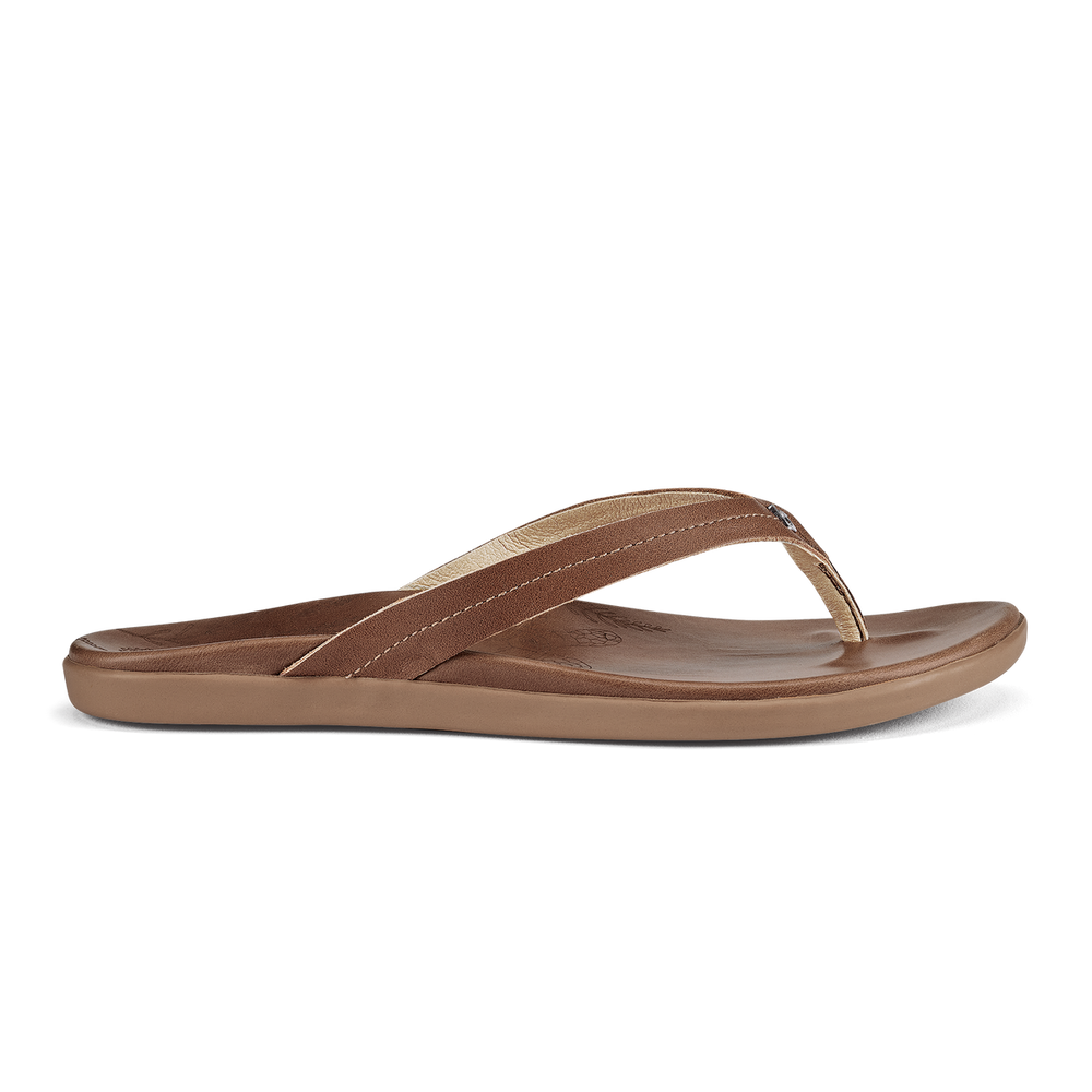 Honu Women’s Leather Beach Sandals - Tan | Women OluKai sale