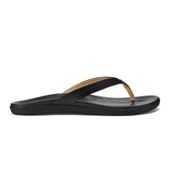 Honu Women’s Leather Beach Sandals - Black | Women OluKai cheap