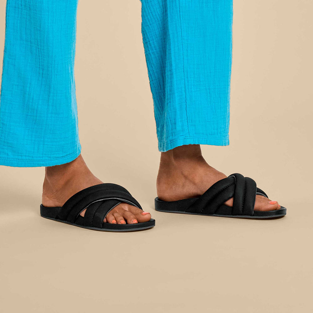 Hila Women’s Beach Slide Sandals - Black | Women OluKai outlet