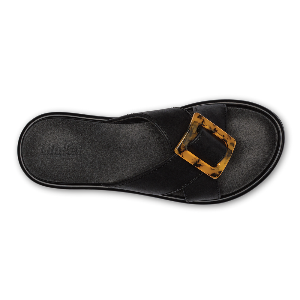 La‘i Slide Women’s Slide Beach Sandals - Black | Women OluKai online
