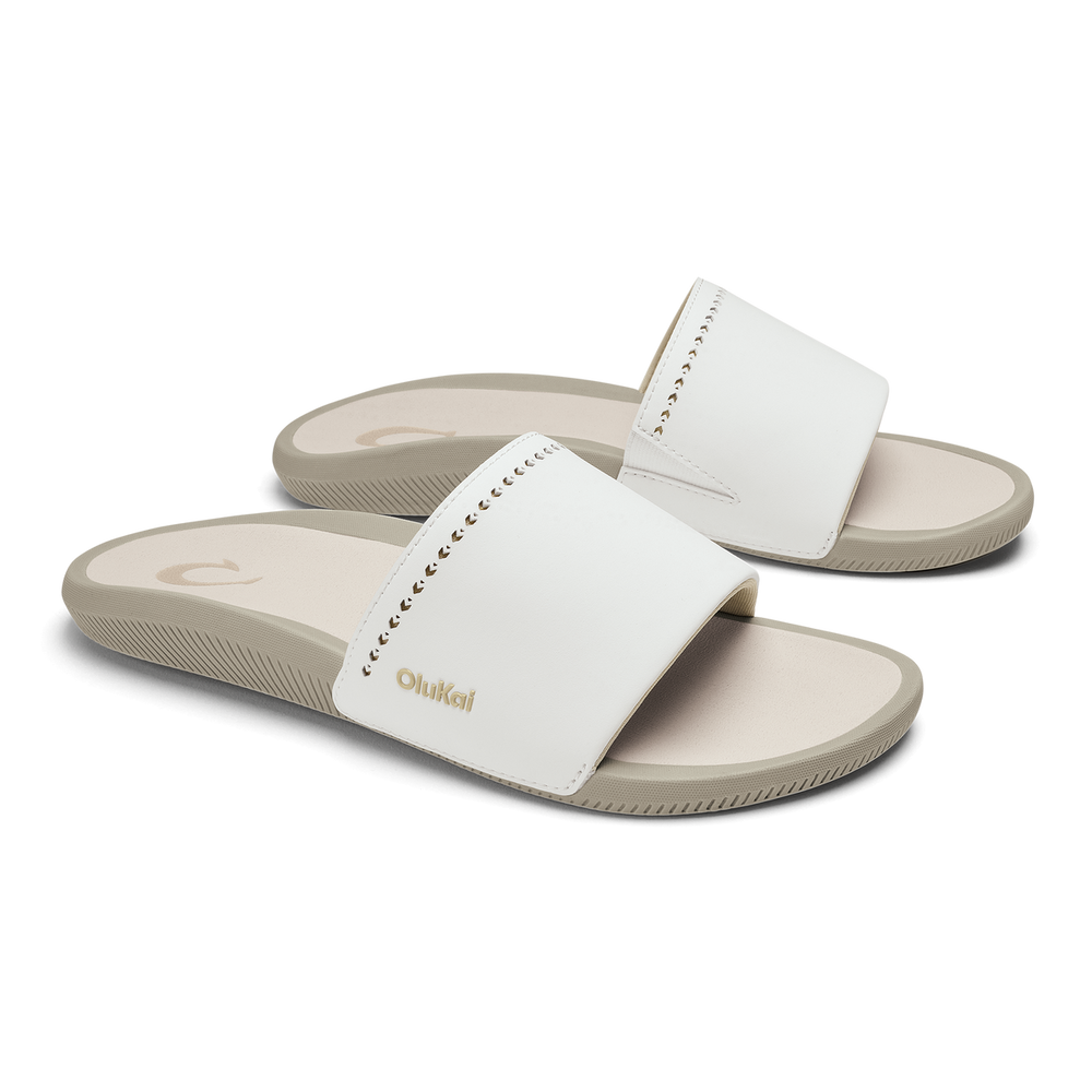 Ulele Slide - Bright White / Tapa | Women OluKai near me